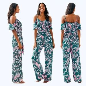 Lilly Pulitzer Emilea Off Shoulder Jumpsuit L NWT